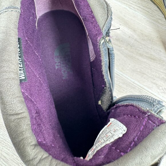 The North Face Women’s Leather Wedge Ankle Boots Gray Waterproof IcePick 7.5 - Picture 10 of 11